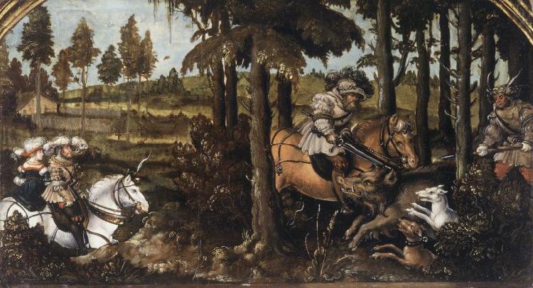 WERTINGER, Hans Boar Hunt oil painting picture